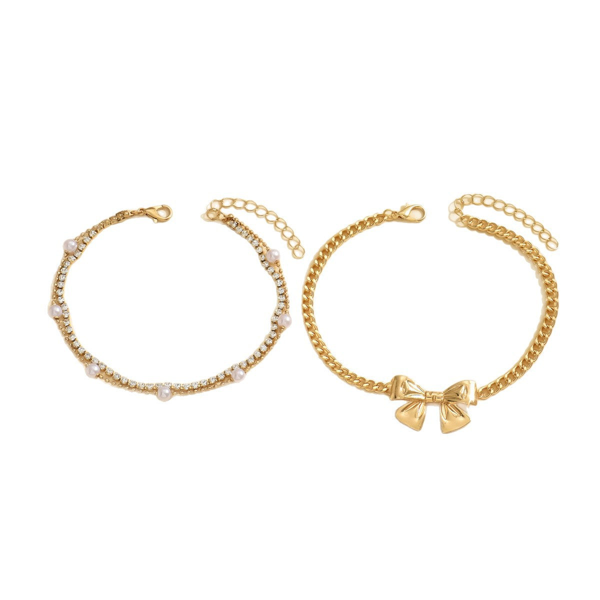 Wholesale bow versatile three-piece stackable  anklet
