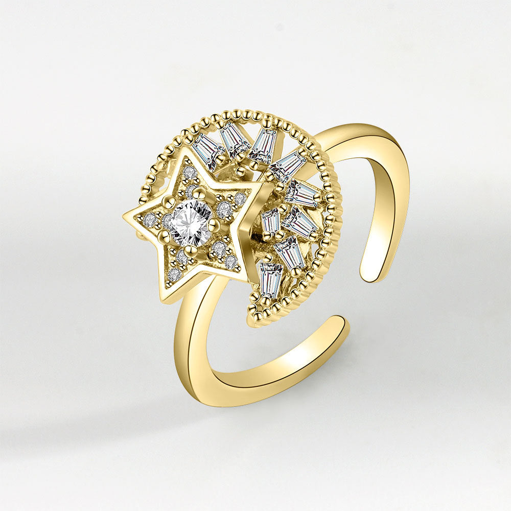 Wholesale Spinning Adjustable Ring,  Silver Plated Copper,  Women' s Fashion Jewelry for Everyday Wear