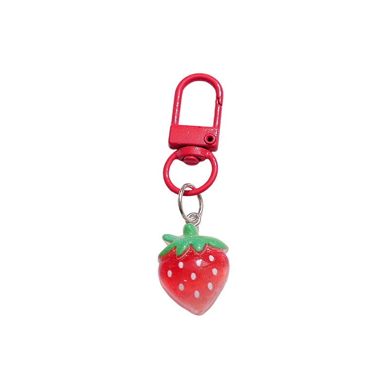 Wholesale Pastoral Style Resin Fruit Keychain Backpack Pendant Trendy Fashion Accessory Gift