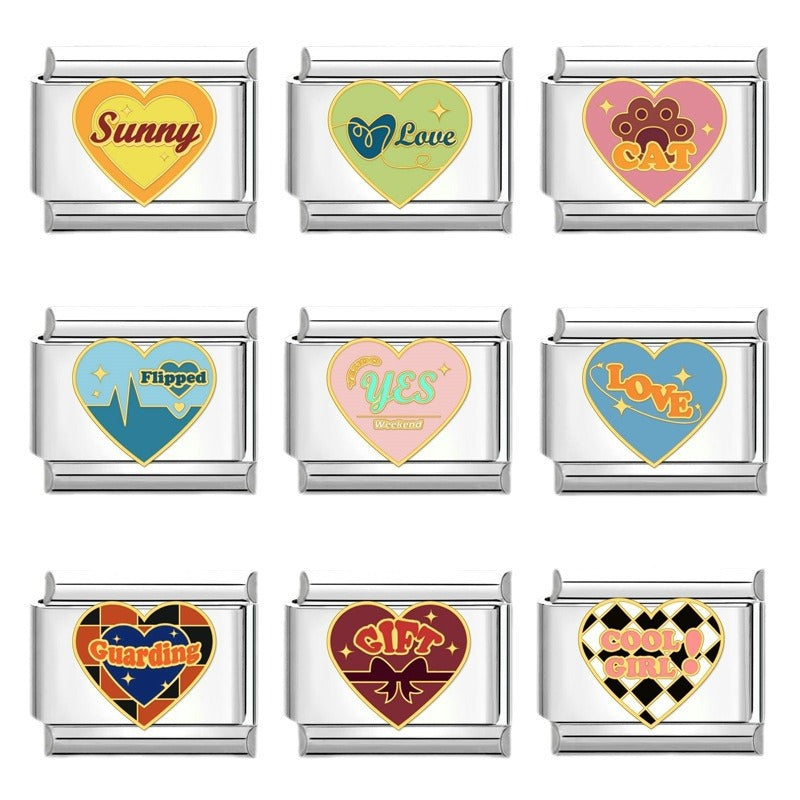 Wholesale Italian beaded bracelet 9mm DIY splicing detachable love stainless steel combinable bracelet