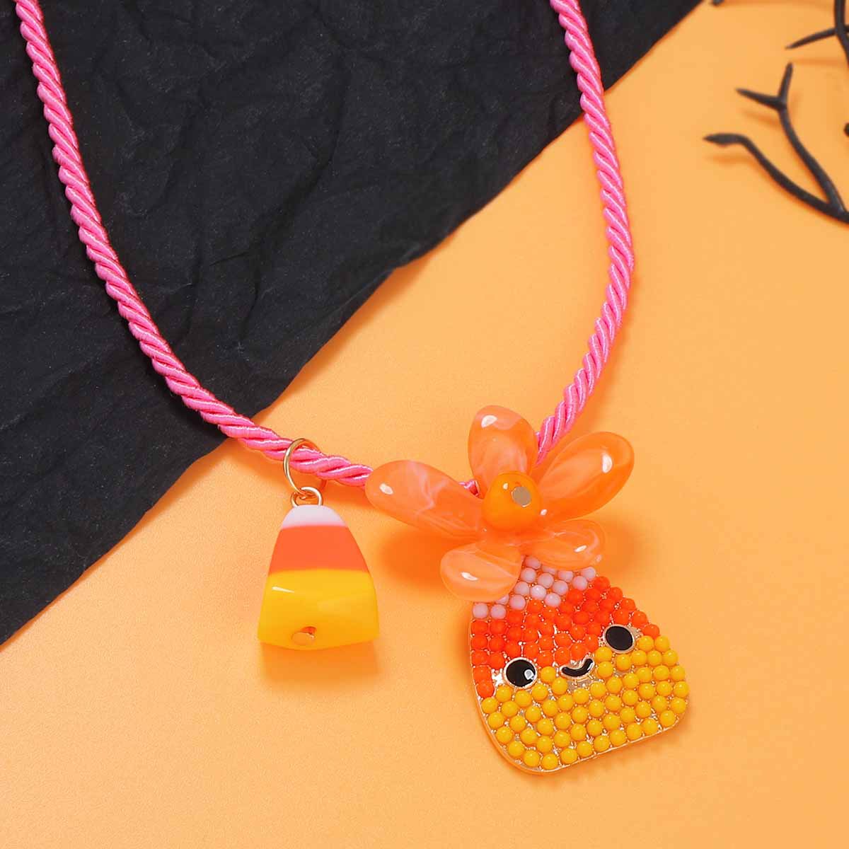 Wholesale  Alloy Pumpkin Necklace with Rice Beads
