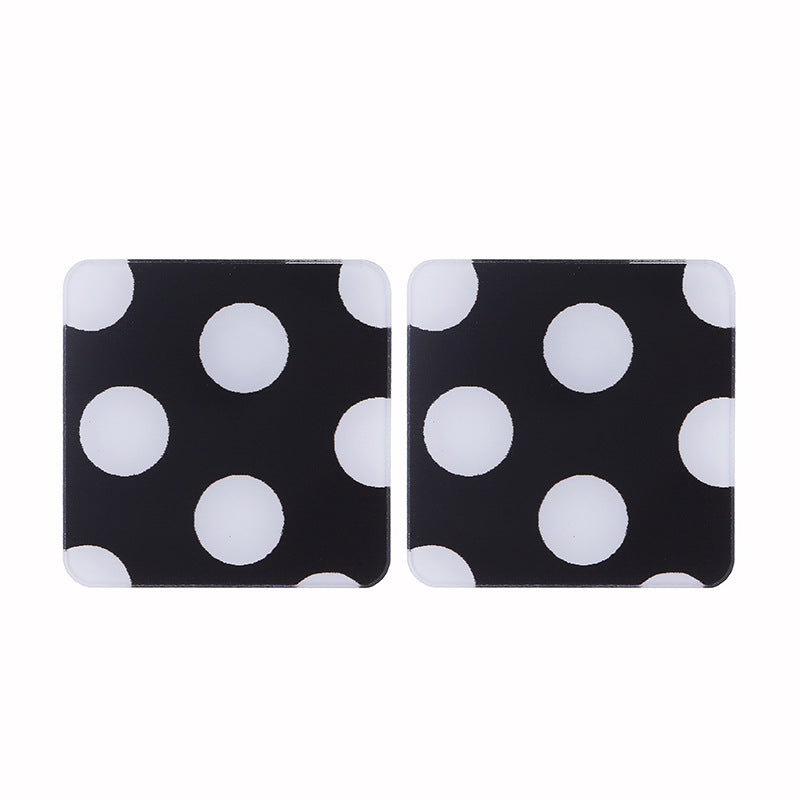 Wholesale Exaggerated Polka Dot Black and White Polka Dot Acrylic Earrings