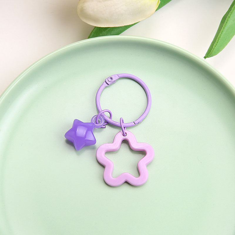 Wholesale Cartoon Star Bell Keychain Cute Pendant Bag Charm Plastic Resin Gift
