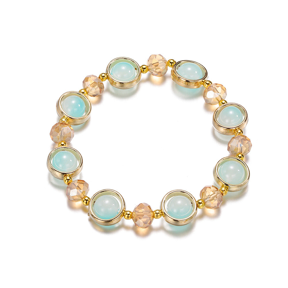 Wholesale Children S Blue And White Gradient Glass Bracelet Fashion Accessory For Everyday Wear