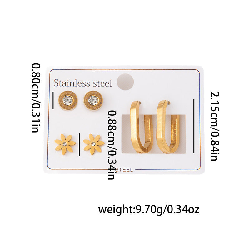 Wholesale Stylish Titanium Steel Love Earrings Set Fashion Jewelry for Party Wear