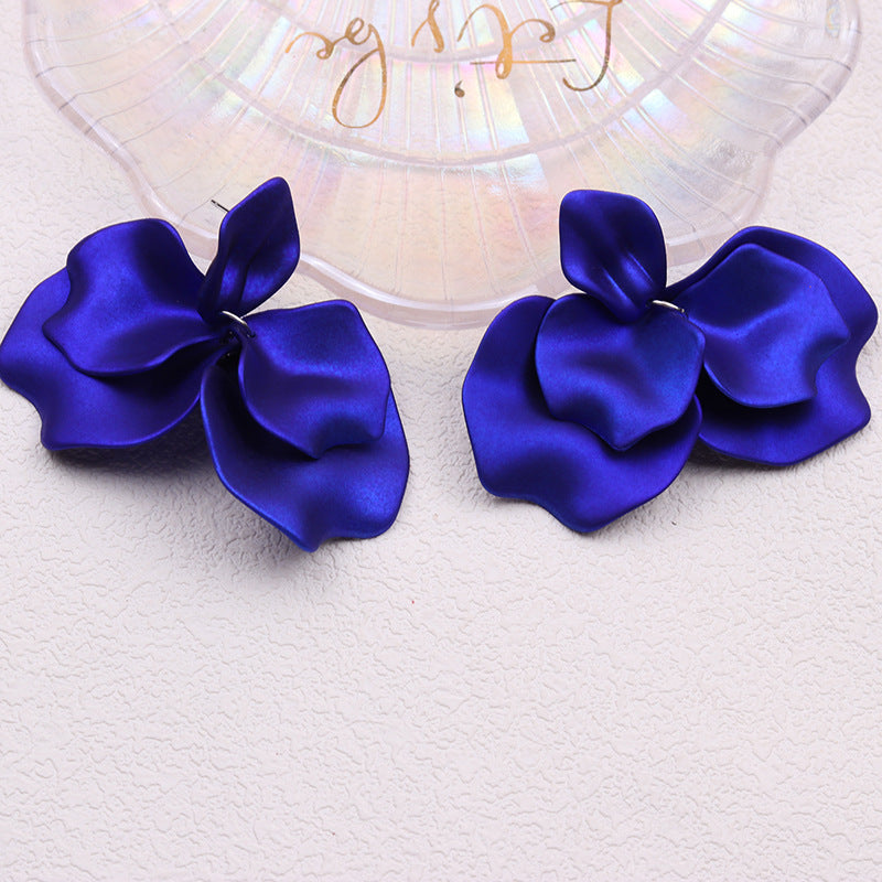 Wholesale Bohemian Style Petal Tassel Acrylic Earrings Pleated Candy Color Earrings