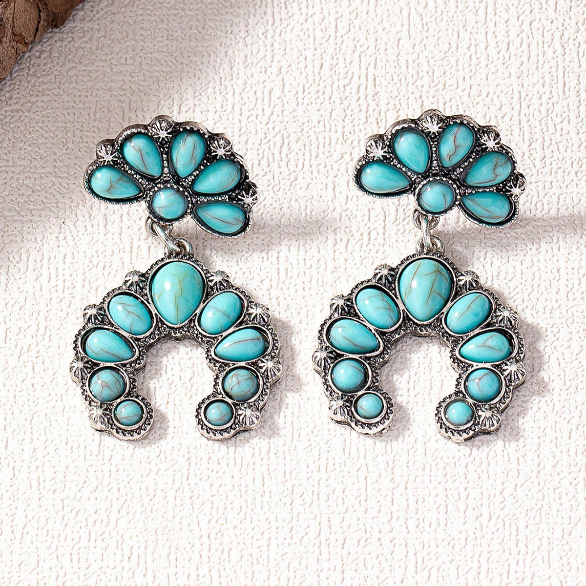 Wholesale Retro Western Style Turquoise Earrings