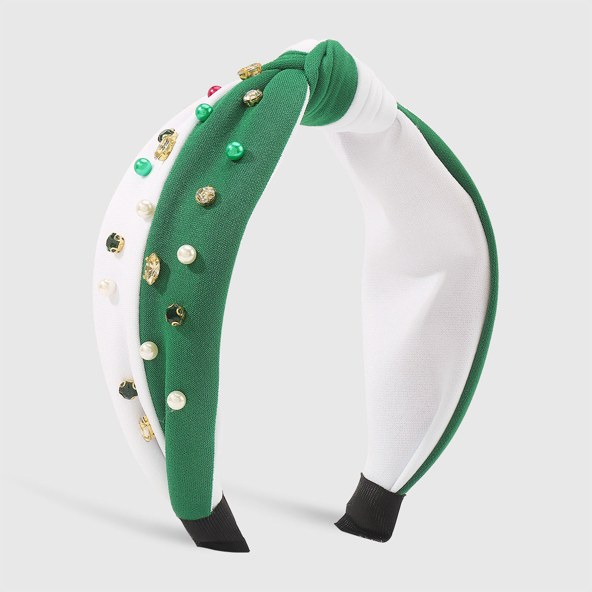 Wholesale Christmas headband contrast color diamond-embedded fabric festival headband