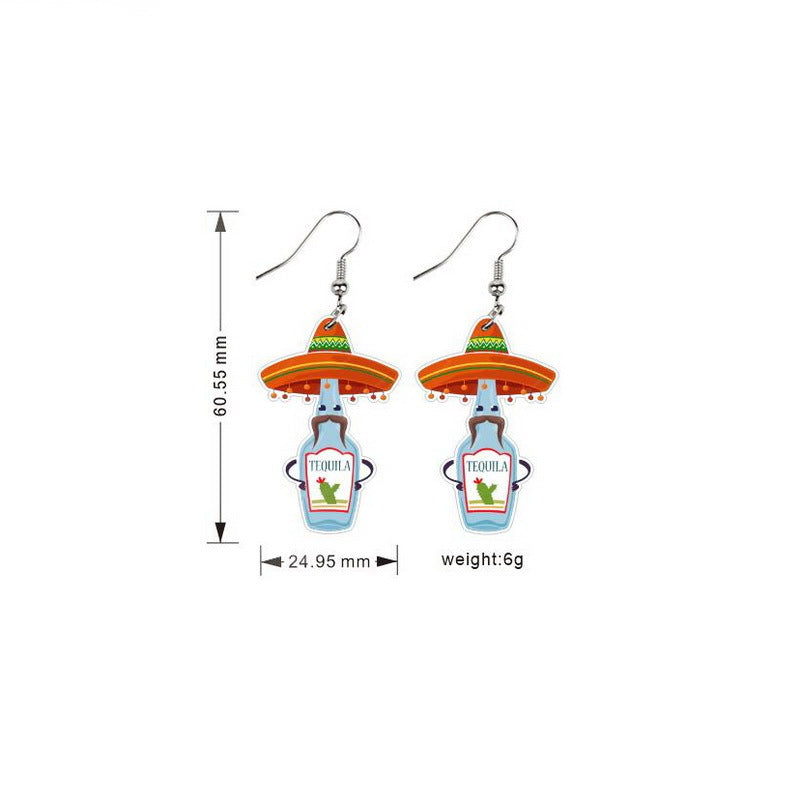 Wholesale Acrylic Cactus Earrings - Trendy Cinco de Mayo Party Jewelry Accessory for Women,  Gift &  Resale