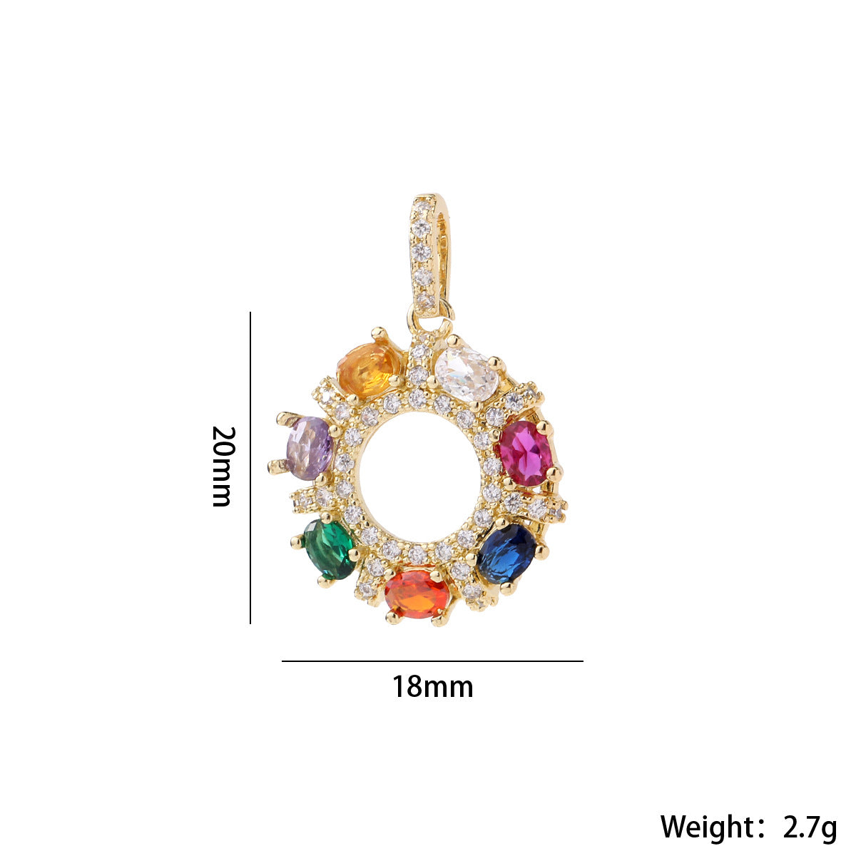 Wholesale Gold Plated Brass Zircon Pendant Snowflake Necklace Charm Elegant Round DIY Jewelry Accessory For Women Casual Boutique Resale