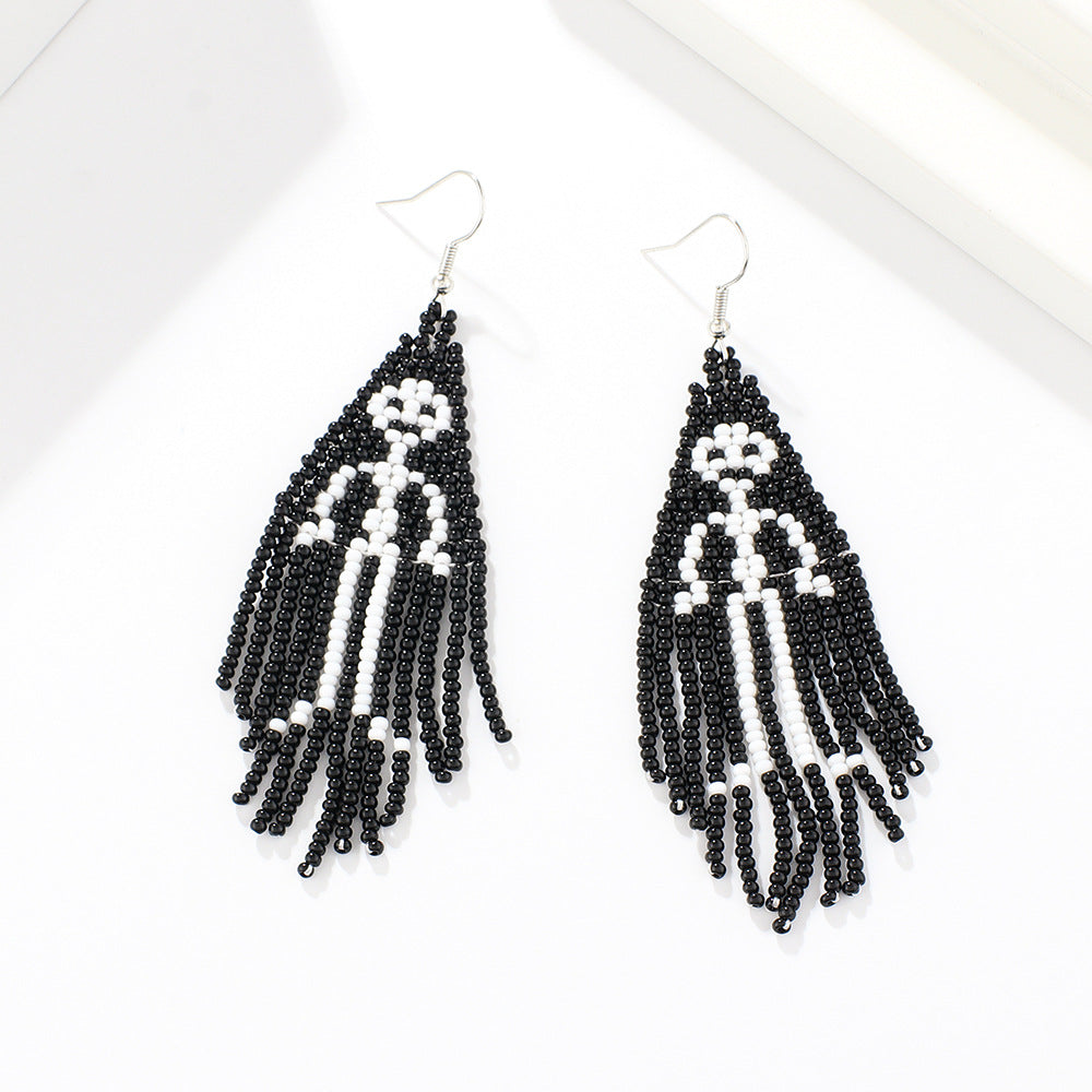 Wholesale  Creative Halloween Series Tassel Beaded Earrings