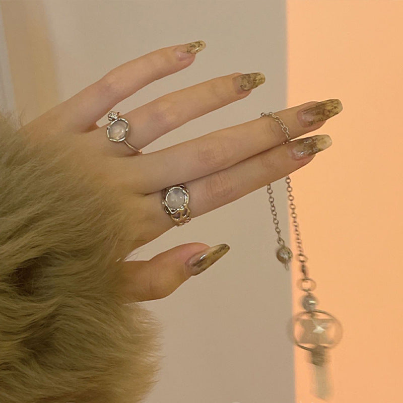 Wholesale Adjustable copper moonstone ring