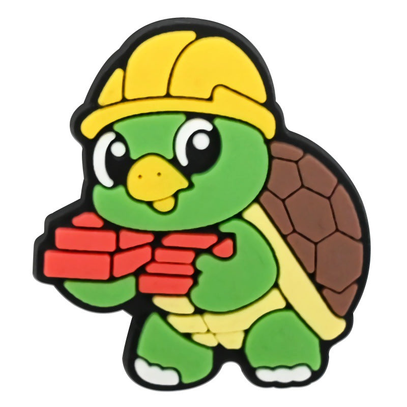 Wholesale Random 100pcs Cute cartoon animal series PVC Soft Rubber Shoe Buckle Decoration