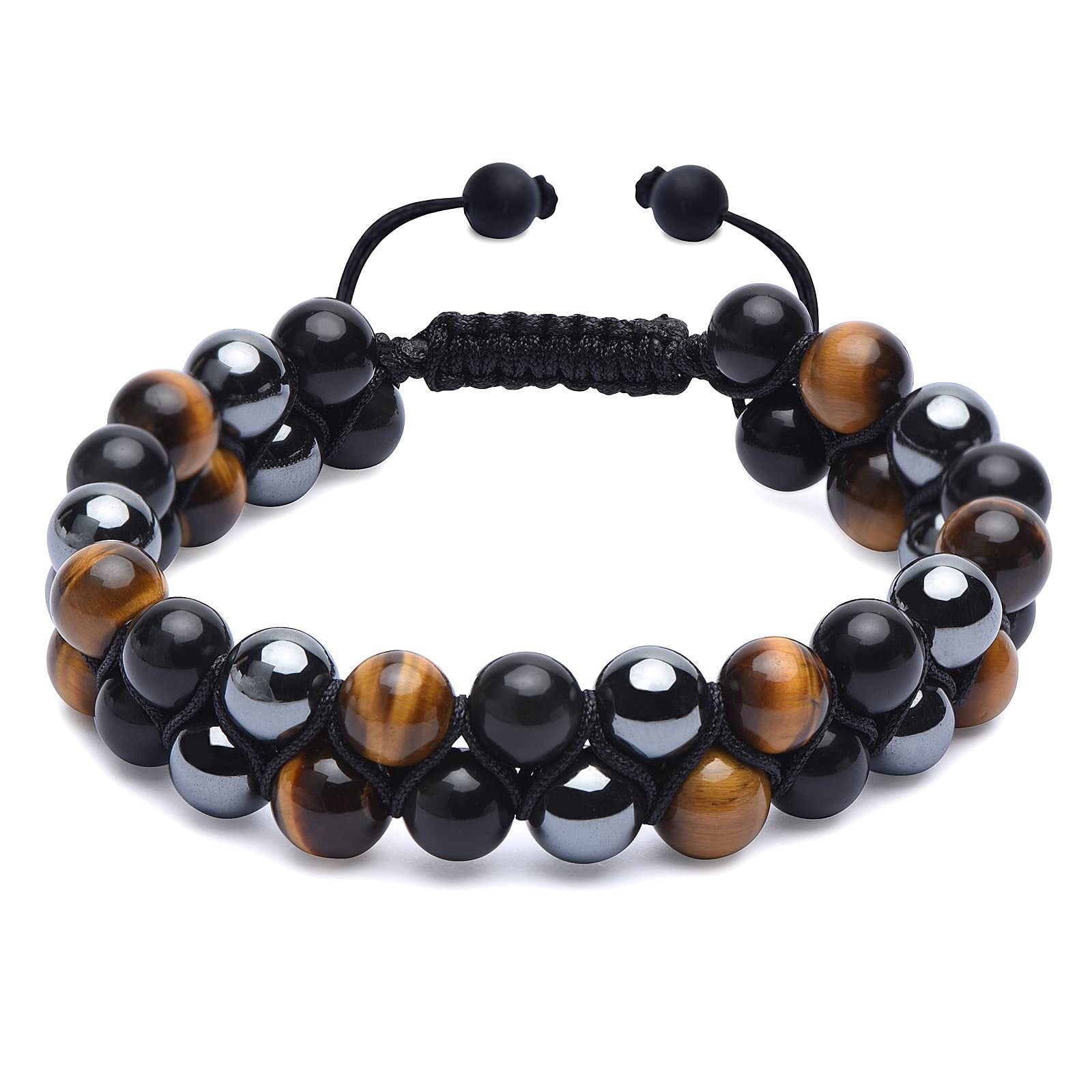 Wholesale Natural Tiger Eye Agate Woven Adjustable Bracelet ACC-BT-Zhongh010