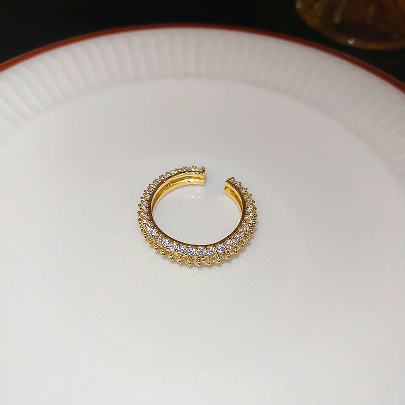 Wholesale zircon tiger eye open ring