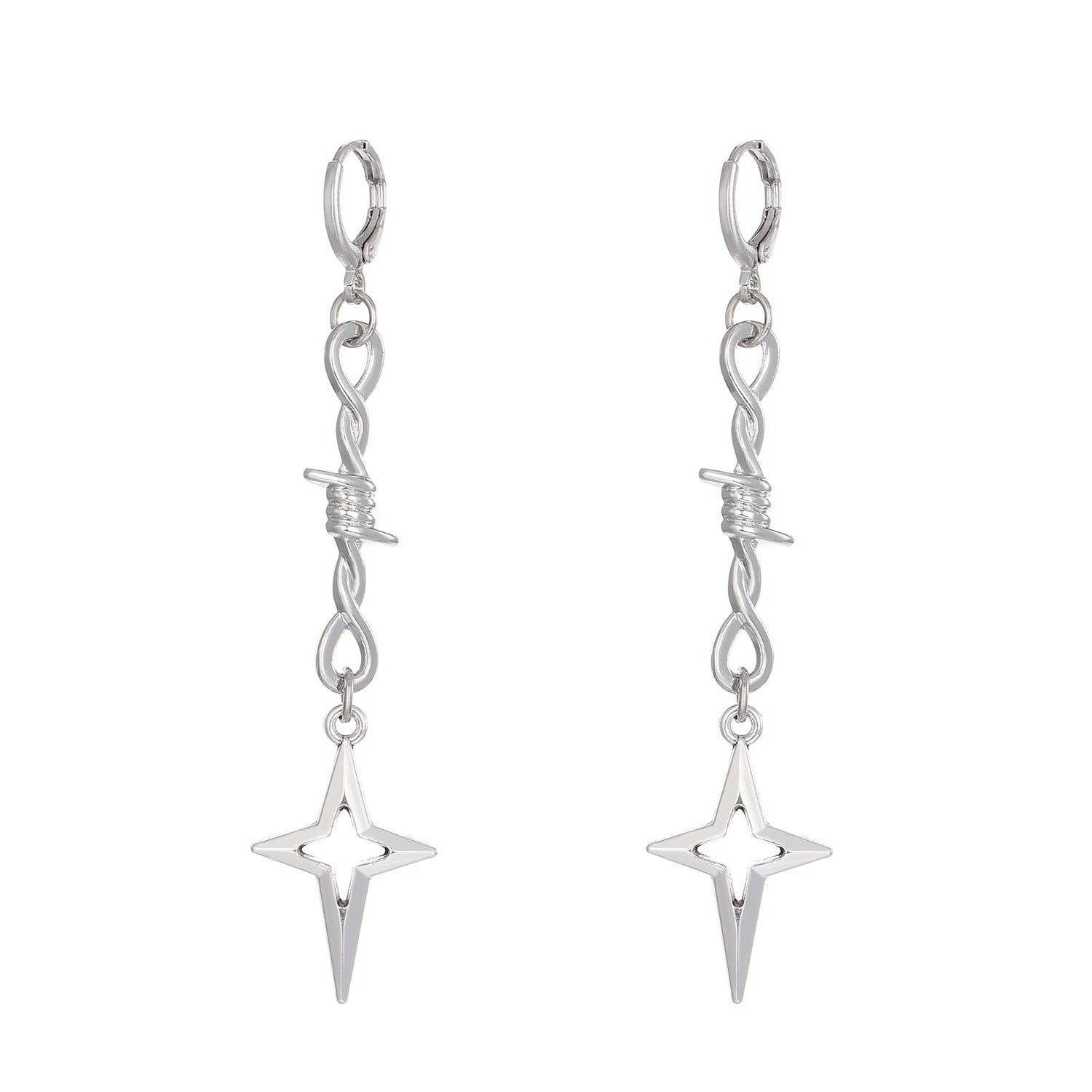 Wholesale Electroplated Zinc Alloy d Star Drop Earrings Gothic Punk Hanging Ear Clips - Boutique Resale &  Gift Fashion Accessory