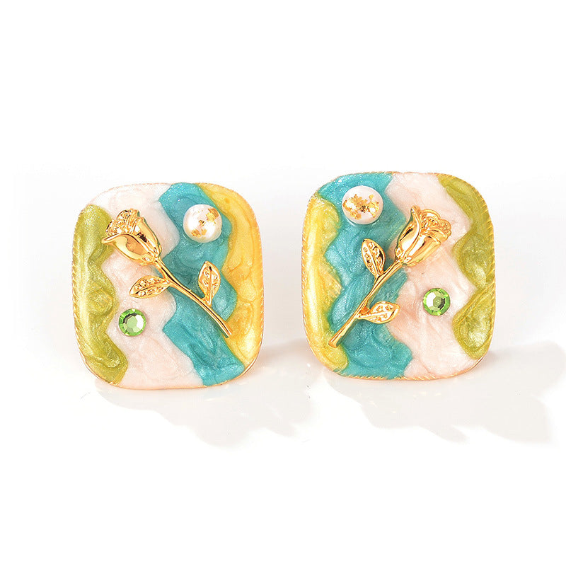 Wholesale Natural Pearl Earrings Geometric  Jewelry Accessories