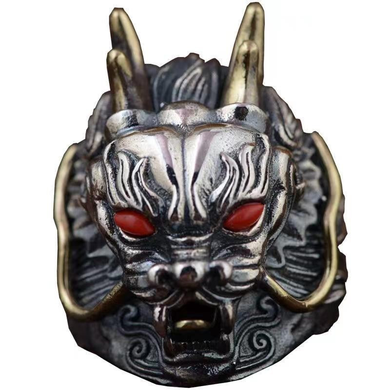 Wholesale Vintage Dragon Head Open Alloy Adjustable Ring