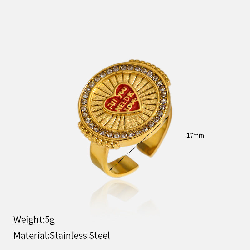 Wholesale  Stainless Steel Heart-Shaped Ring