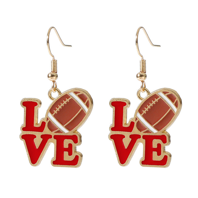 Wholesale Super Bowl Football Baseball Tennis Alloy Earrings