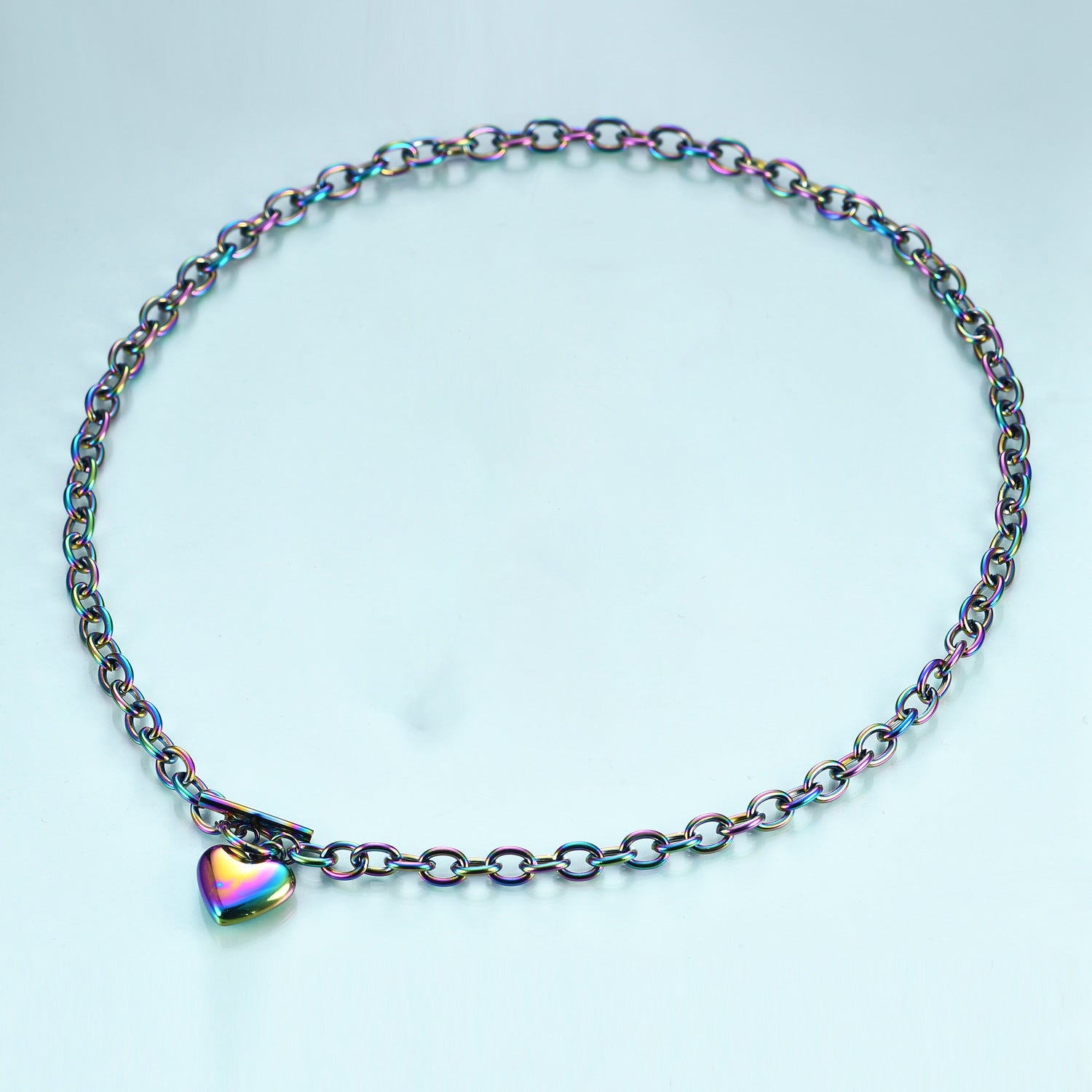 Wholesale Colorful 26 Letters Love Titanium Steel Necklace Heart Pendant Necklace ACC-NE-ZhongZhe001