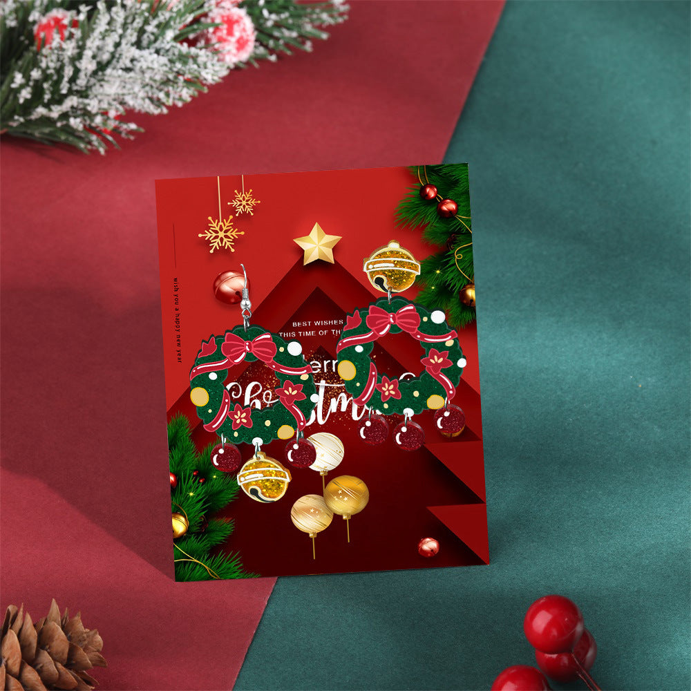 Wholesale acrylic earrings  personality Christmas Santa Claus earrings