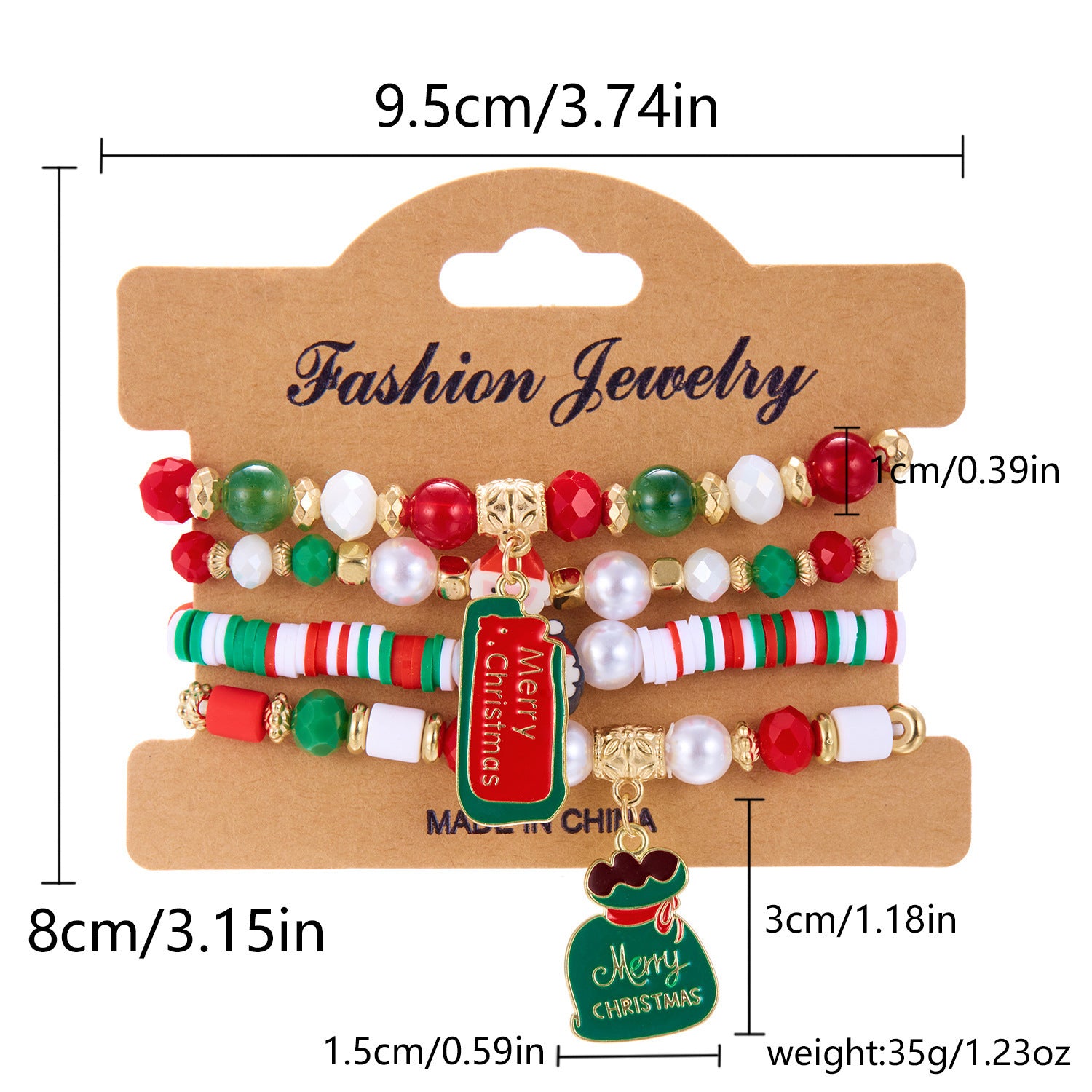 Wholesale Christmas  Acrylic Beaded Bracelet Christmas Set