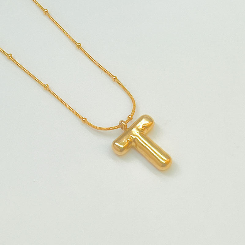 Wholesale Stainless Steel 18K Gold Plated Letter Necklaces ACC-NE-YuHui001