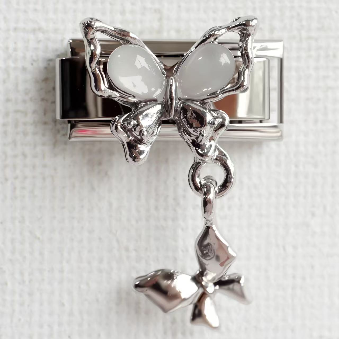 Wholesale 5pcs/pack Makeup &  Accessories Enamel Italian Charms Single Section Creative Stainless Steel Composable Bracelet