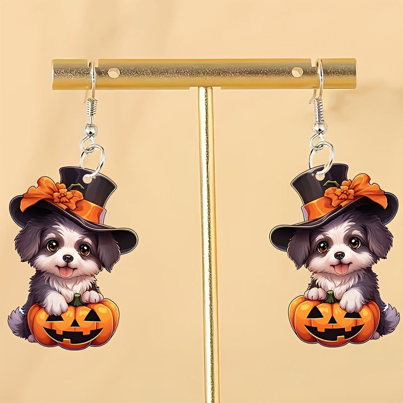 Wholesale Acrylic  Earrings Cute Cartoon Pumpkin Ghost Dark Style Party Jewelry Accessory