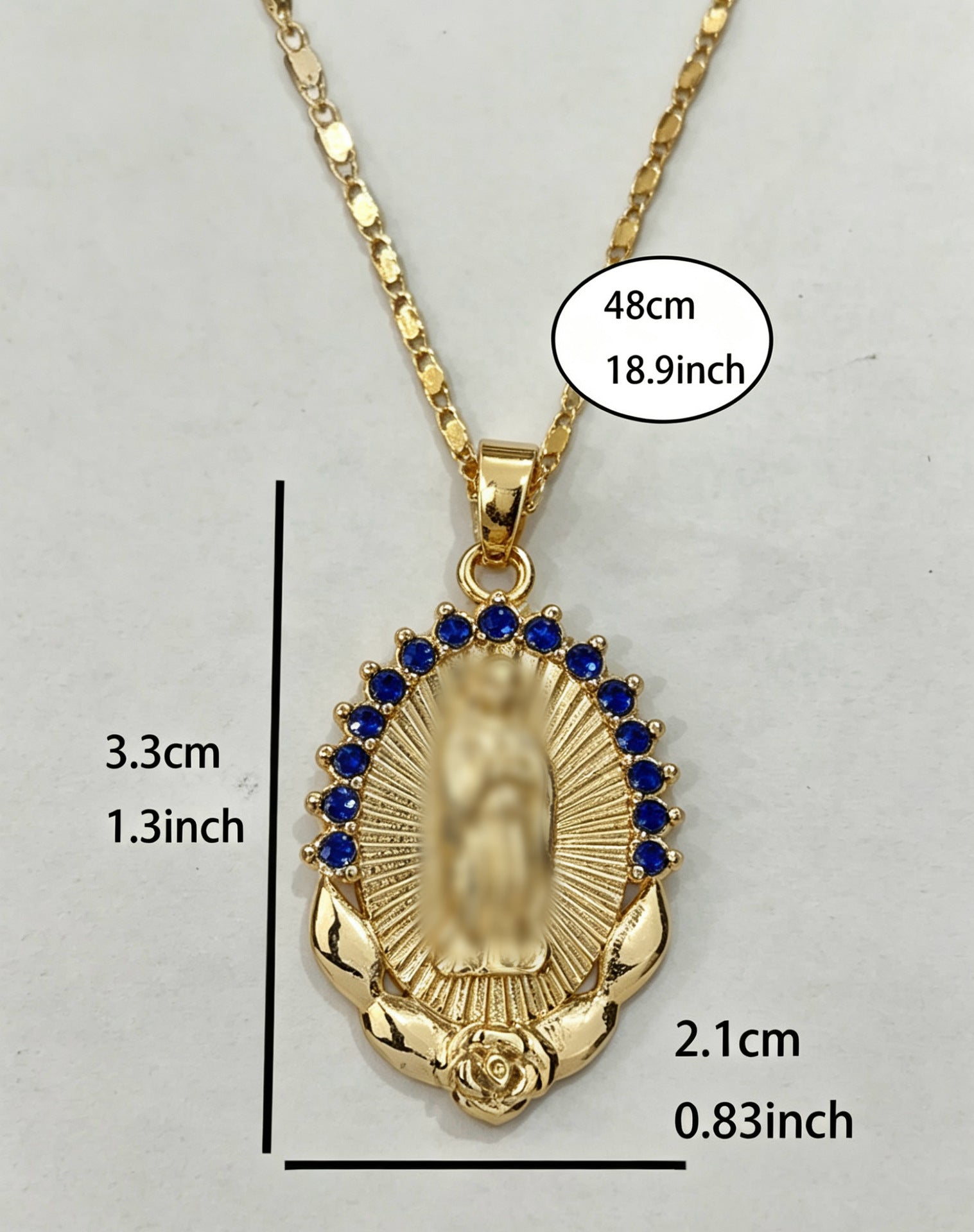 Wholesale Two-Color Electroplated Virgin Mary Pendant Necklace,  Religious Jewelry Accessory for Women