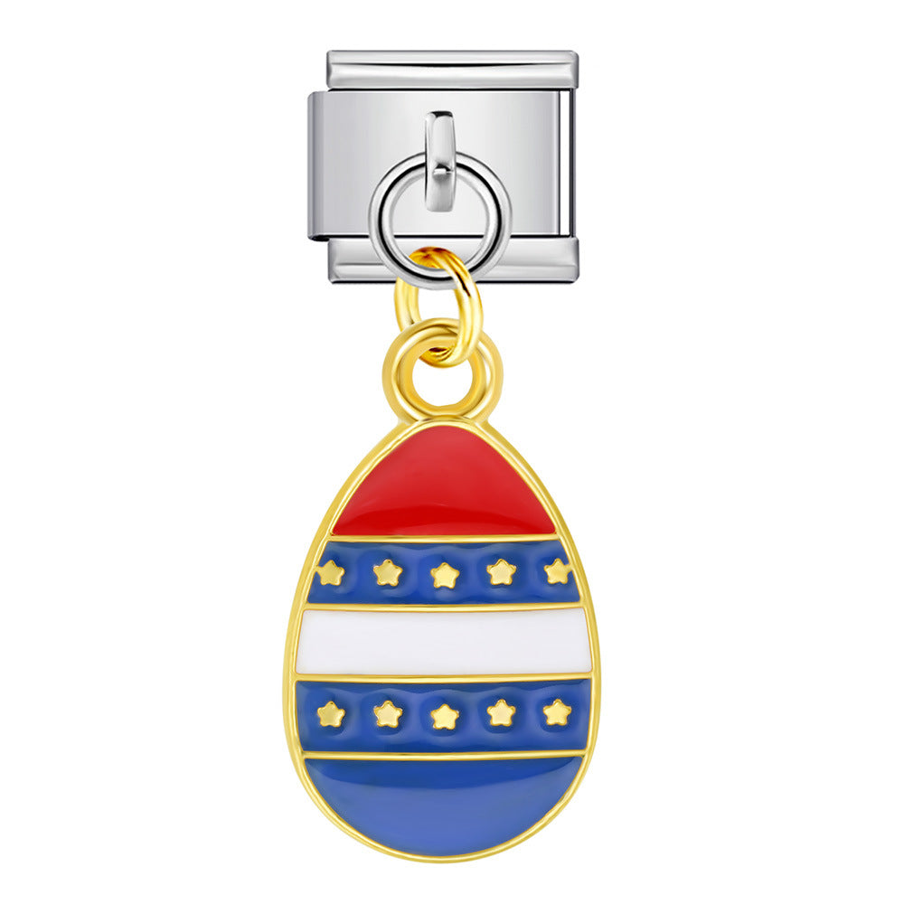 Wholesale Italian Charm Bracelet 9mm DIY Independence Day   Creative Stainless Steel Composable Bracelet