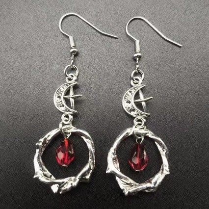 Wholesale Gothic n Vine Red Crystal Pendant Earrings,  Alloy Fashion Accessory for Everyday Wear