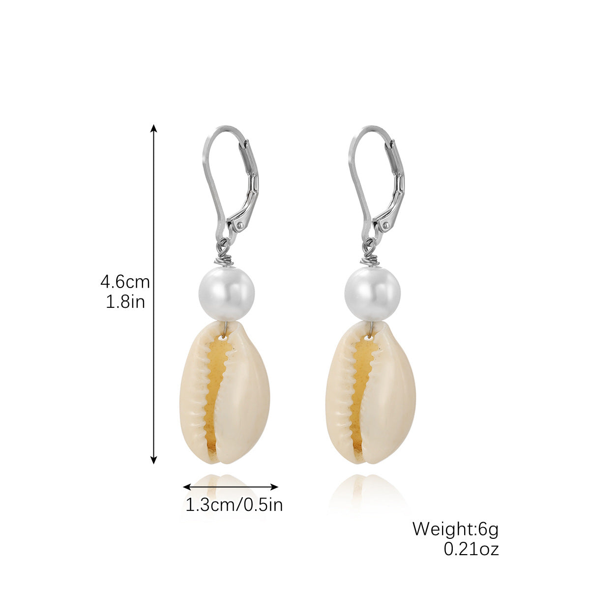 Wholesale White Shell Pearl Natural Stone Earring