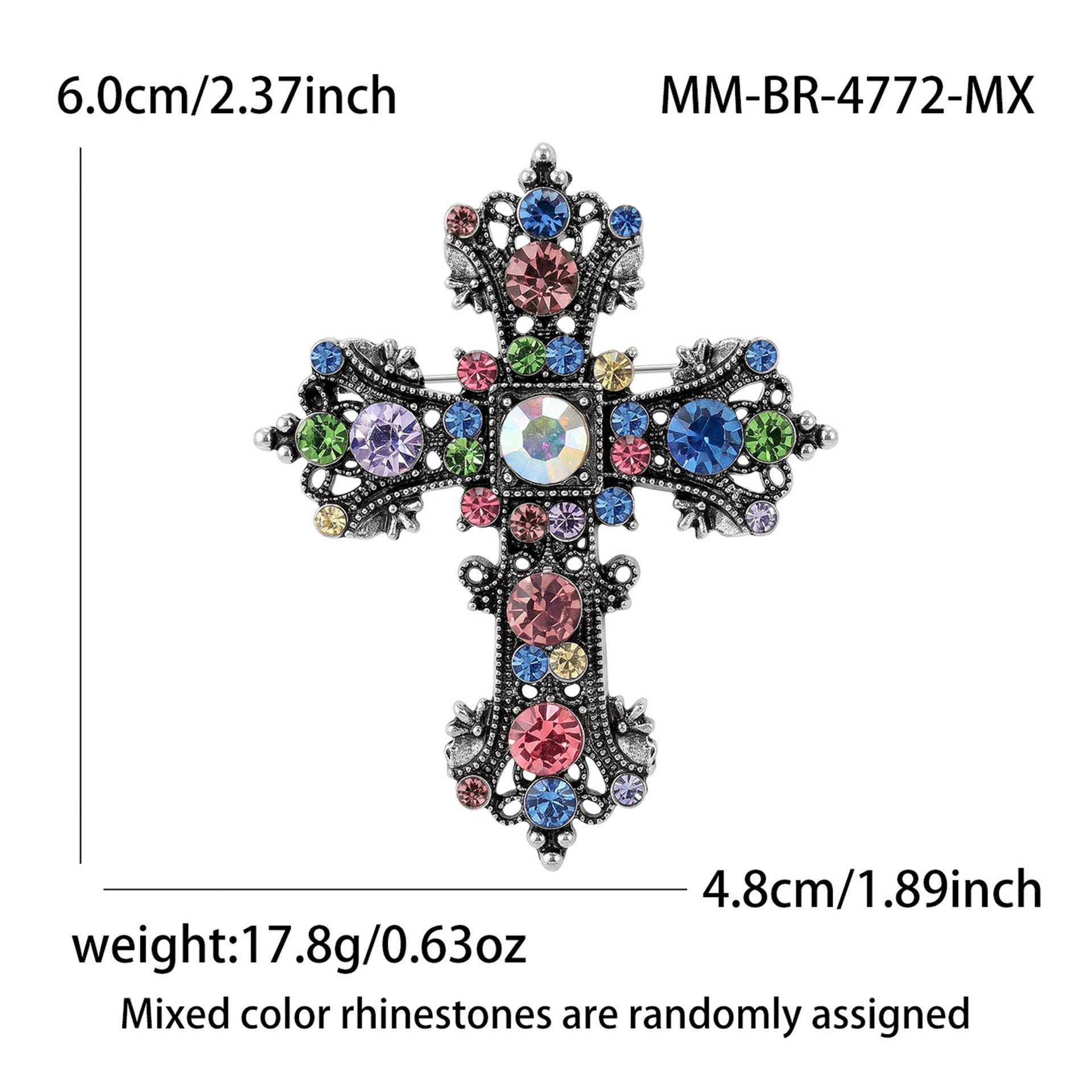 Wholesale Trendy Alloy Cross Brooch Pin Women Chic Clothing Corsage Party Gift Accessory