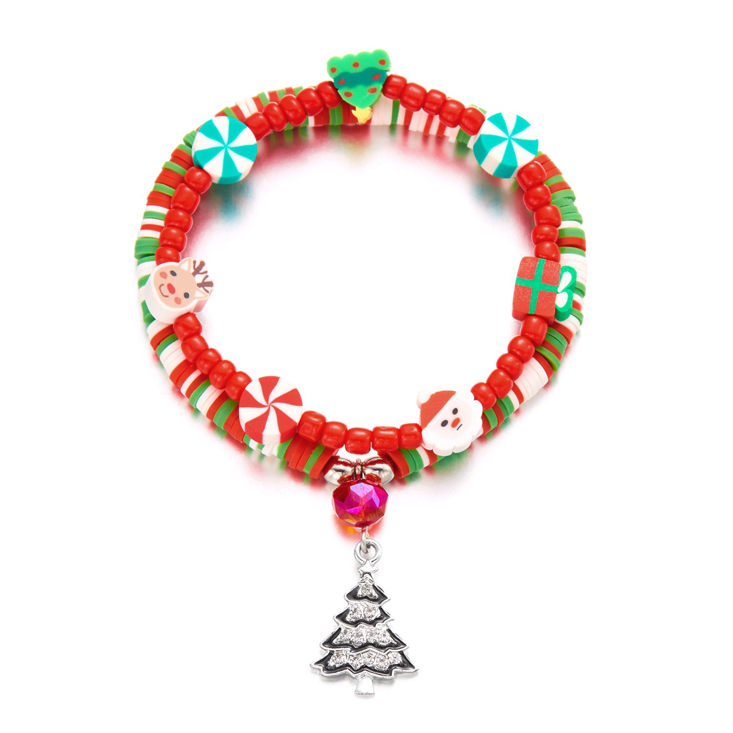 Wholesale Christmas Rice Bead Soft Clay Christmas Tree Snowflake Bracelet ACC-BT-FanYou005