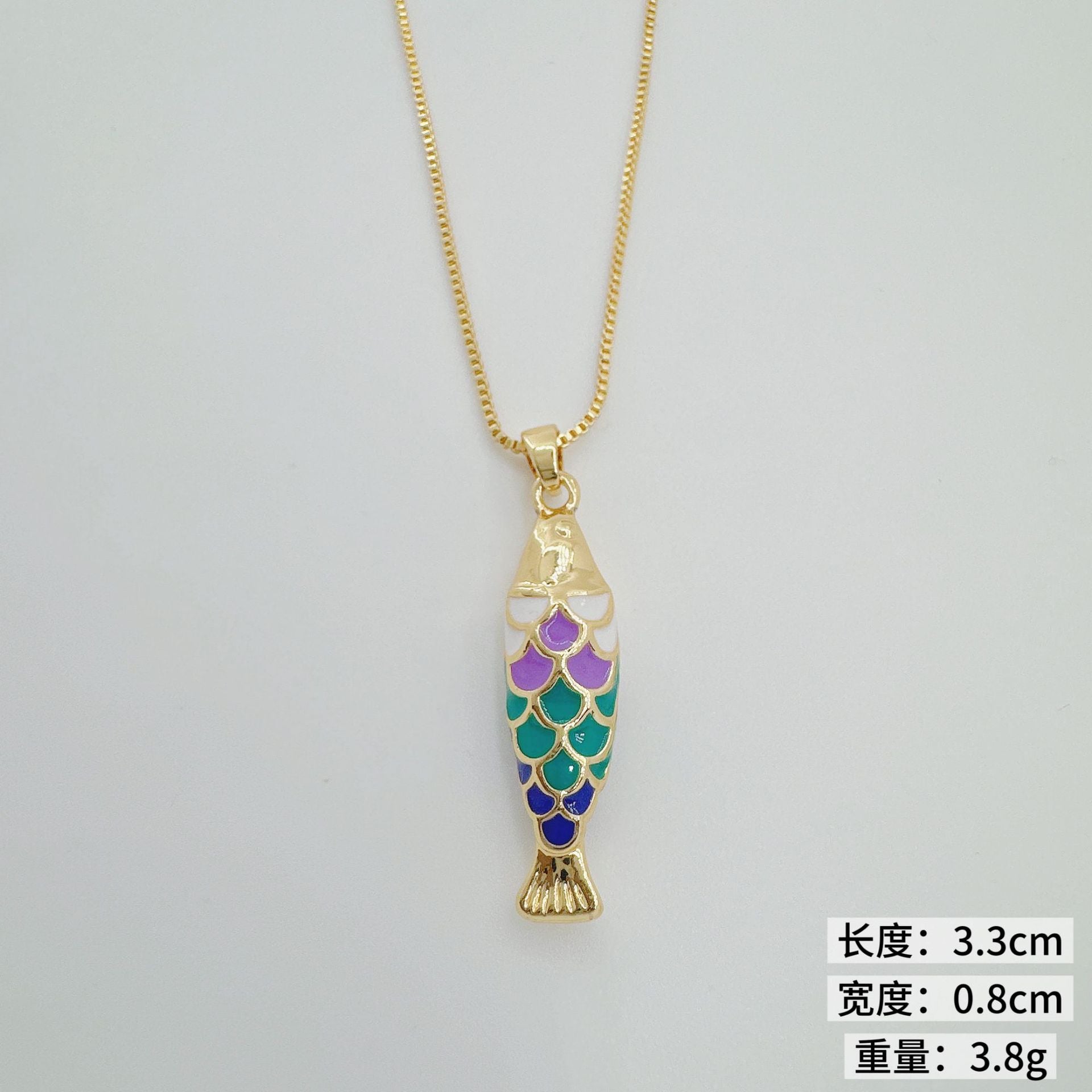 Wholesale Copper Gold Plated Vintage 3D Koi Fish Pendant Necklace Jewelry Accessory for Women