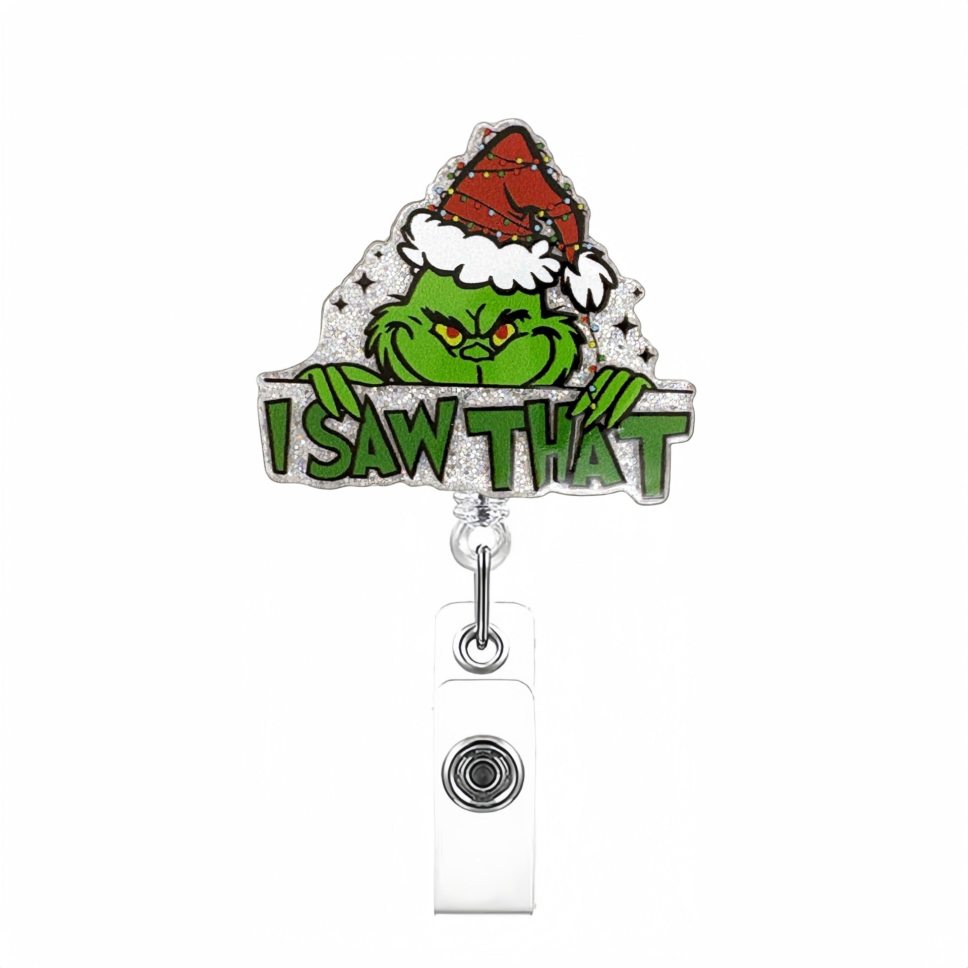Wholesale  Christmas Cartoon Green Monster Badge Reels Keychains