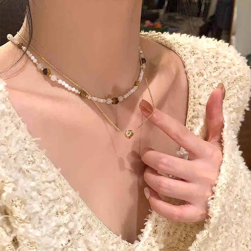 Wholesale  Titanium Steel Retro Necklace  Light Luxury Collarbone Chain Accessories