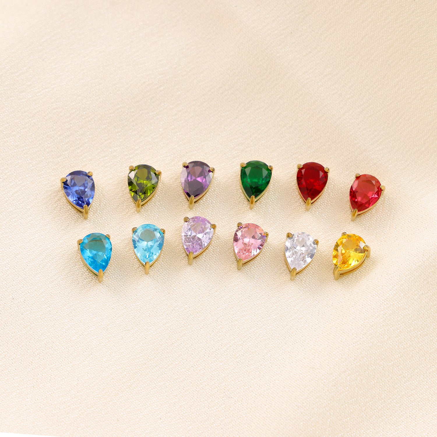Wholesale December colorful zircon small water droplet DIY pendant