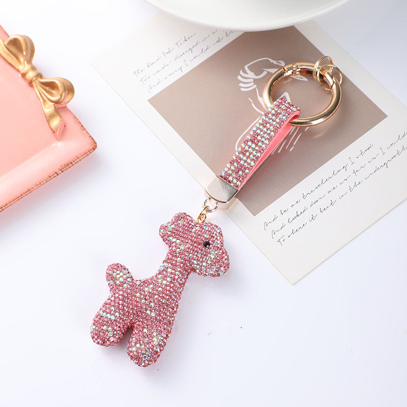 Wholesale Diamond-studded cartoon animal keychain,  car key ring pendant