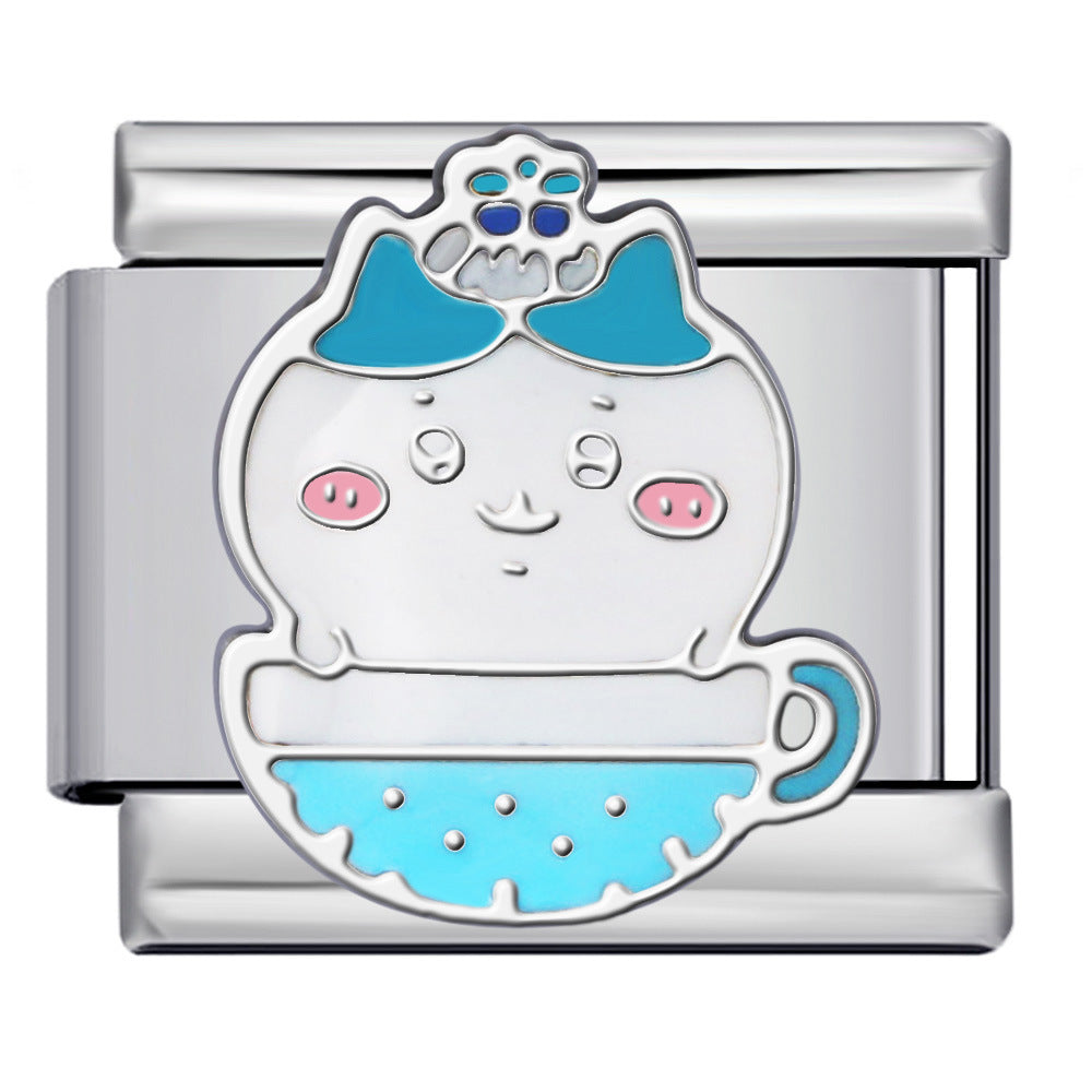 Wholesale Italian Charm Bracelet 9mm DIY Splicing Cute Cartoon Stainless Steel Composable Bracelet