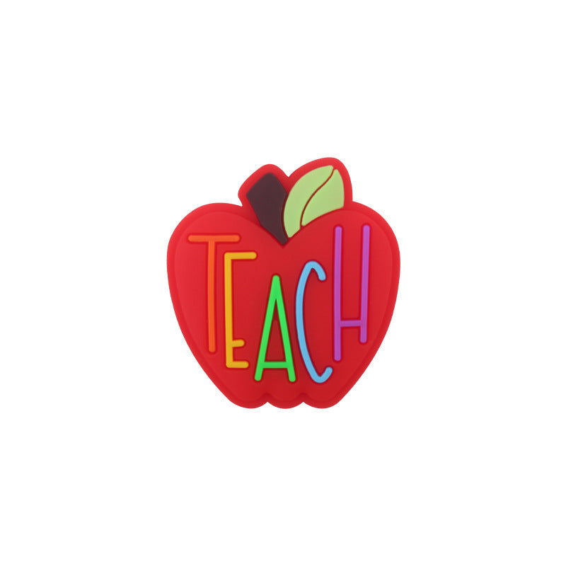 Wholesale 10pcs Cartoon Apple Silicone Focal Beads ACC-BDS-GuangTian004