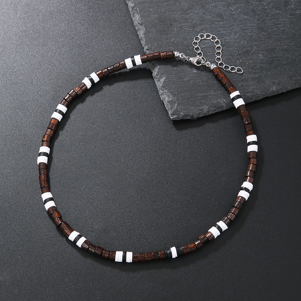Wholesale Summer Beach Bohemian Wood Chip nut Shell Necklace