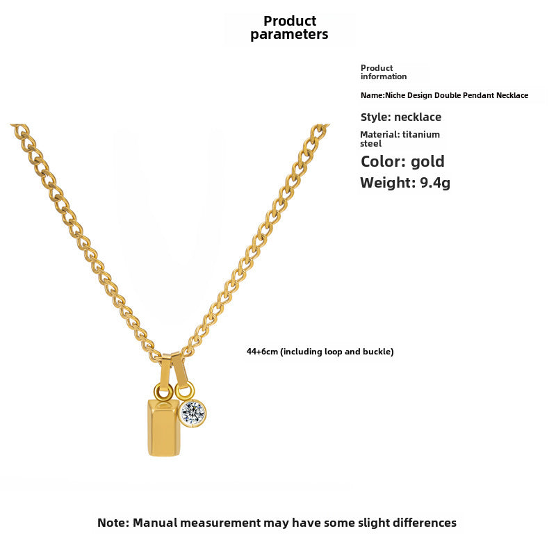 Wholesale retro style 18K gold plated titanium steel combination necklace