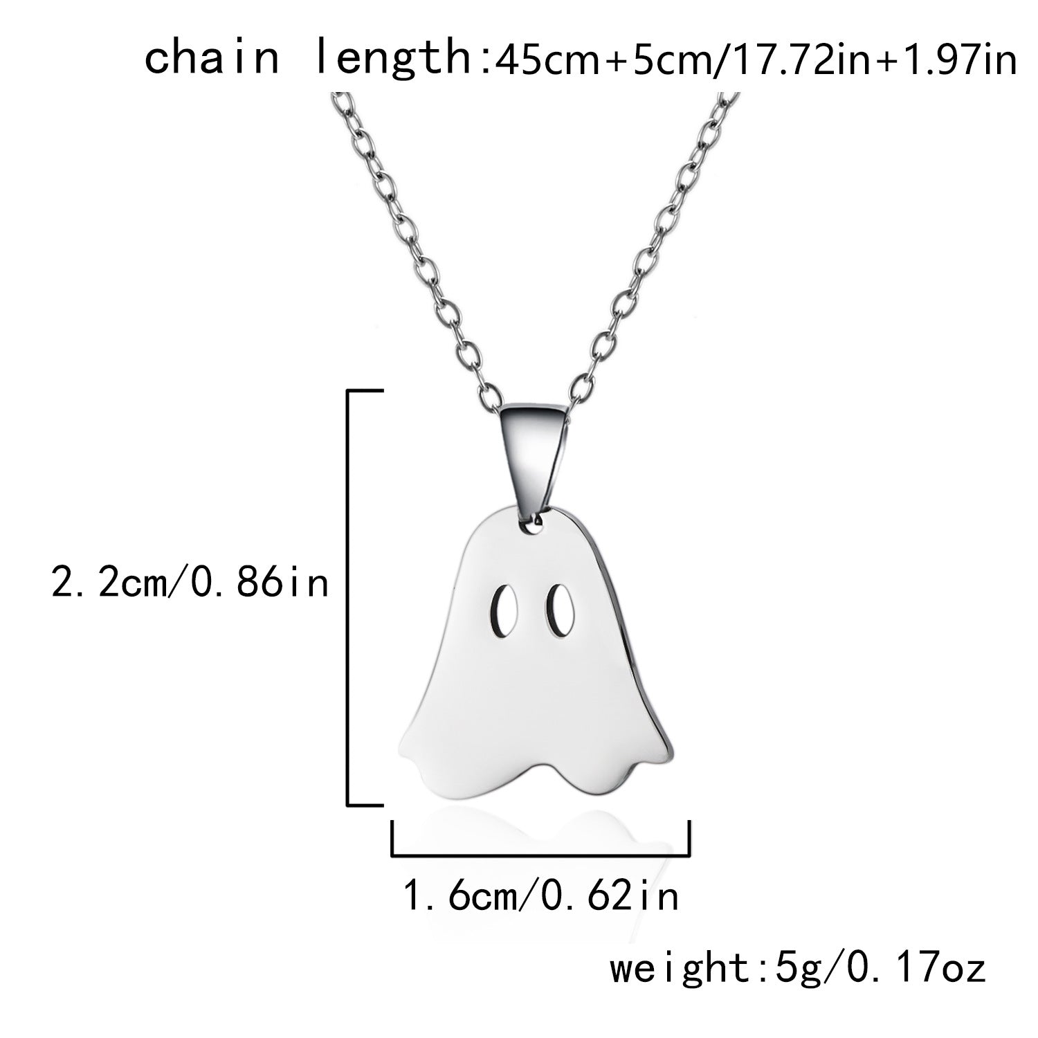 Wholesale Stainless Steel  Ghost Necklace Pumpkin  Pendant Trendy Jewelry Accessory