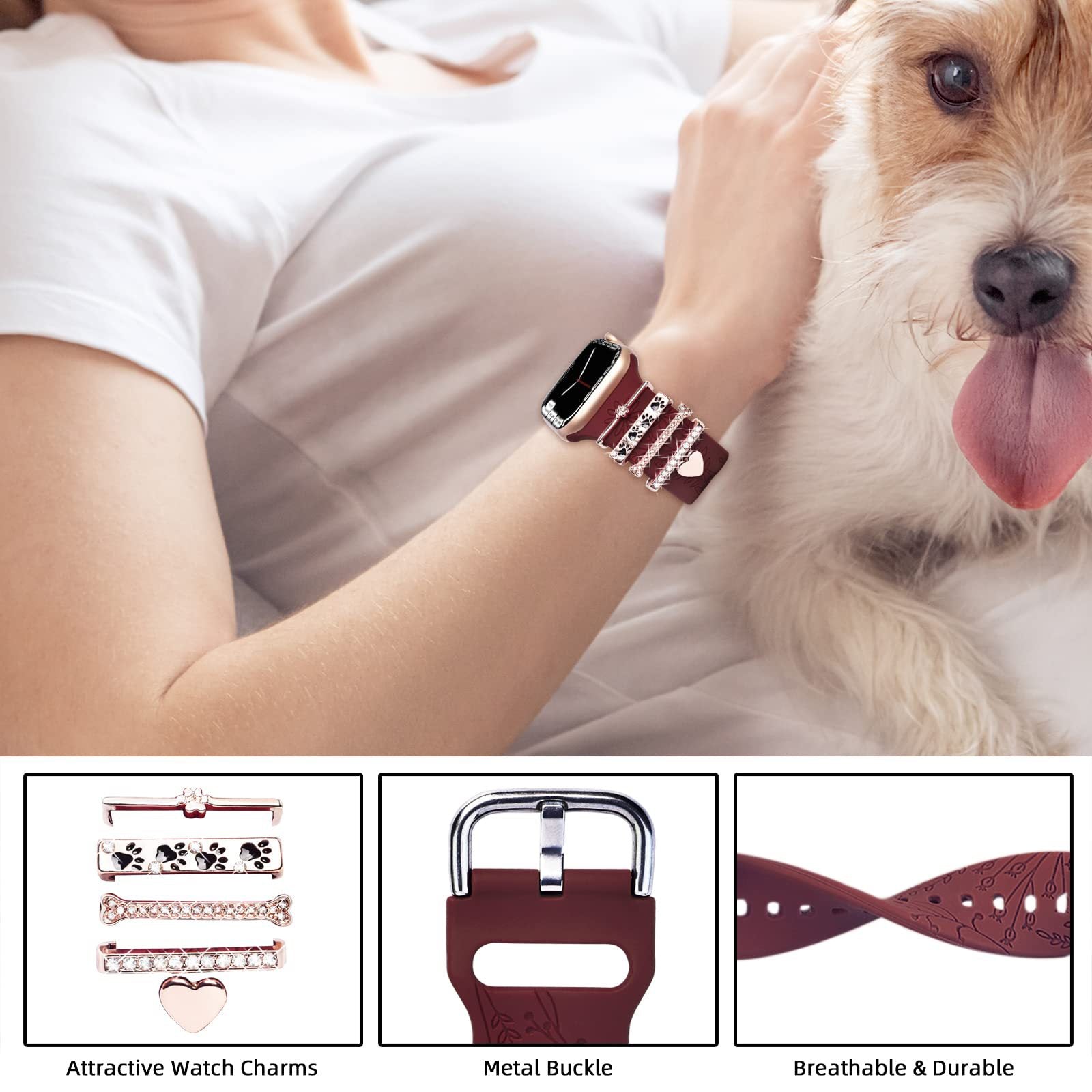 Wholesale Cross-border European and American Apple Watch strap decorative ring simple all-match fashion new decorative nail multi-layer suit