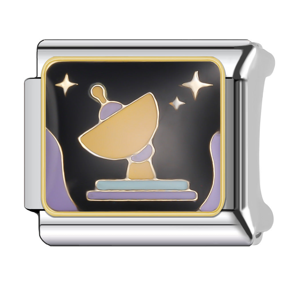 Wholesale Italian Charm Bracelet 9mm DIY Splicing Cosmic Star Series Stainless Steel Composable Bracelet