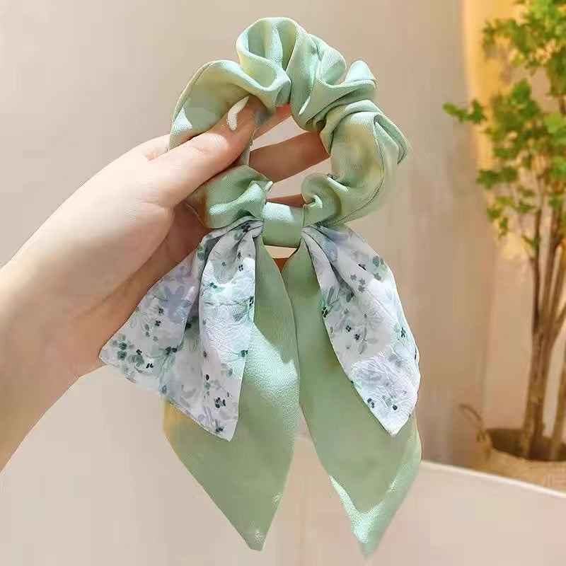 Wholesale Floral Bow Ribbon Hair Band Hair Scrunchies ACC-HS-Geyi001