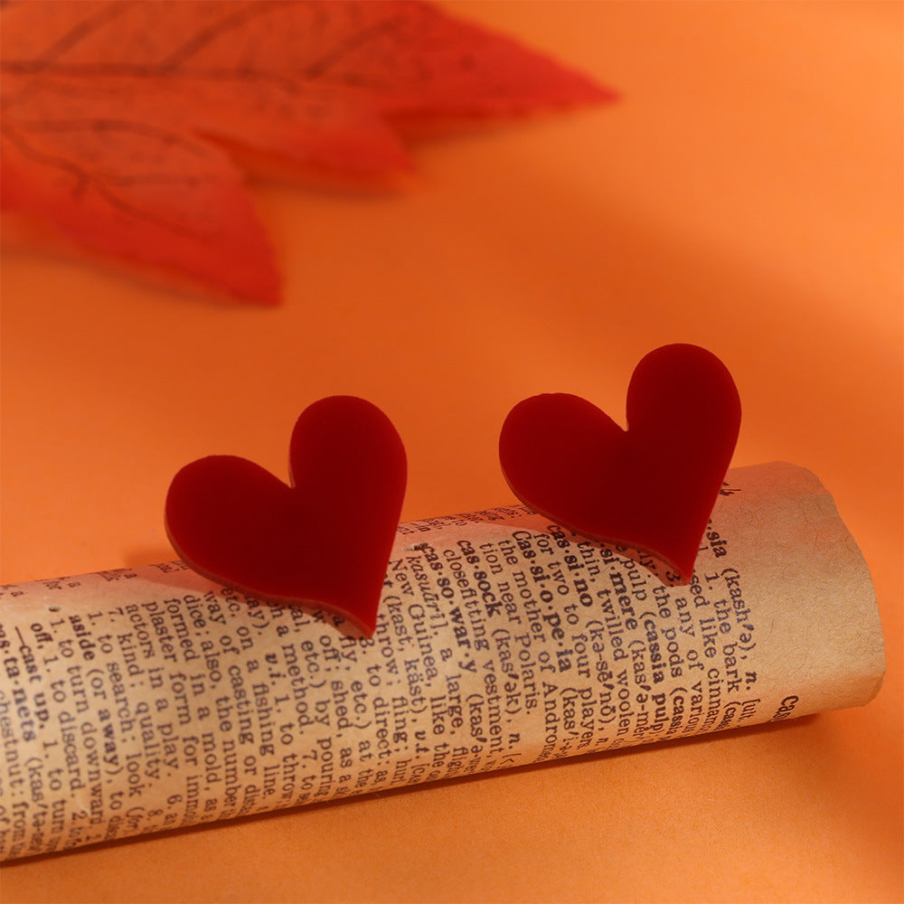 Wholesale  environmentally friendly acrylic ear Halloween red love flame earrings